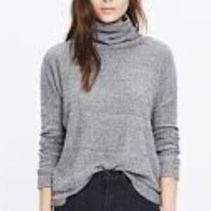 Madewell Womens Silk Cotton Turtleneck Size S Minimalist Casual Preppy Neutral